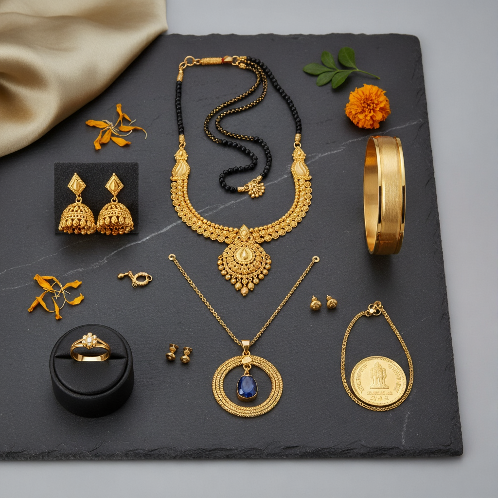 Gift-packaged gold coin or jewelry in elegant presentation box